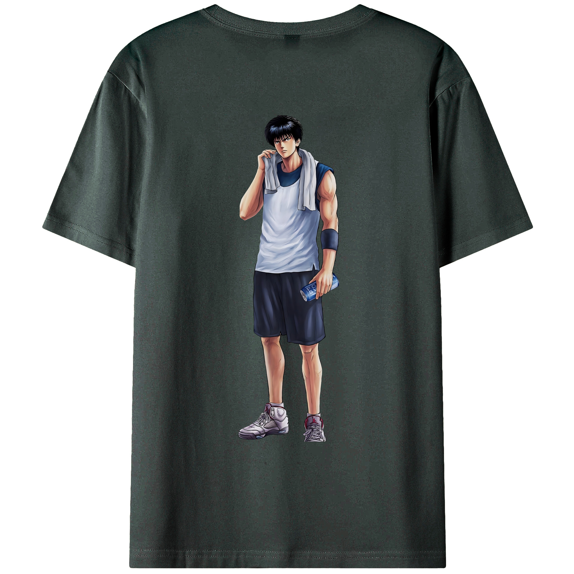 （画像用） SLAM DUNK／スラムダンク 綿100％ メンズ半袖Tシャツ（バックプリント） 通気性